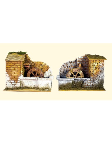 AMBIENTE PRESEPE MULINO CON POMPA 20X14X16CM su TreG Ingrosso