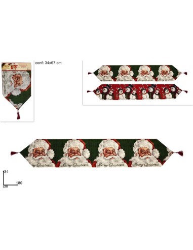 RUNNER BABBO NATALE 34X180CM (0330) su TreG Ingrosso