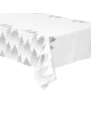 TOVAGLIA 183854 BIANCO/ARGENTO 140X240CM DEC ALBERI su TreG Ingrosso