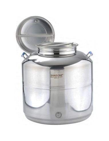 BIDONE EUROPA IN ACCIAIO INOX 25 LT CON RUBINETTO su TreG Ingrosso