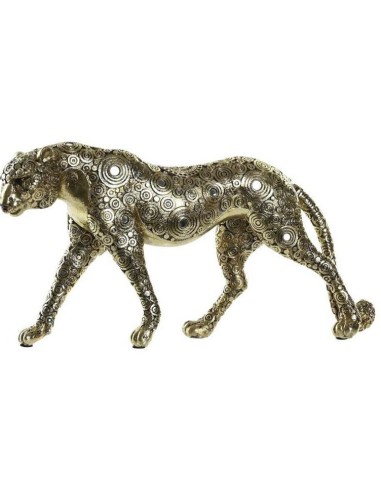 FIGURA LEOPARDO FD202713 RESINA 34X7X17CM DORATO su TreG Ingrosso