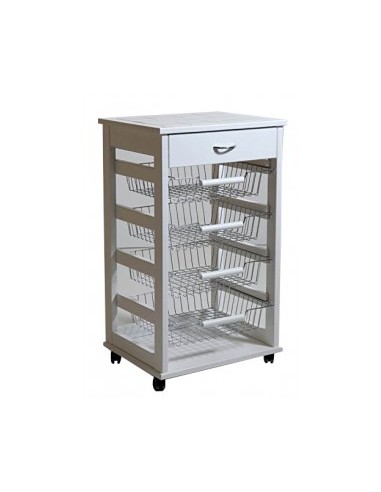 CARRELLO VESUVIO PORTAFRUTTA BIANCO 49X39X83 CM MASLEGNO su TreG In...