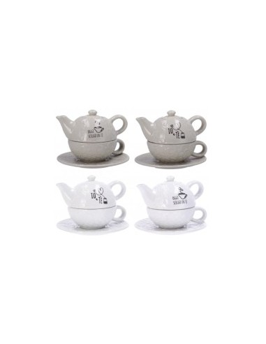 TEIERA 78693 CERAMICA CON TAZZA DECORI ASSORTITI su TreG Ingrosso