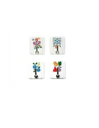 GANCI 1 POSTO SET 4 PZ PLASTICA DECORO FIORI BASAPLAST 709 su TreG ...