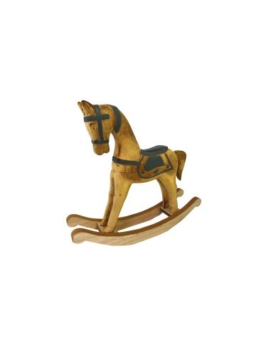 CAVALLO A DONDOLO LEGNO 38X8X33,5CM MARRONE/VERDE