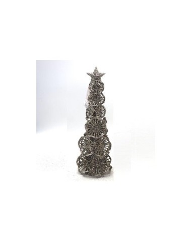 ALBERO METALLO 40X13CM CON FIORI E STELLA CHAMPAGNE su TreG Ingrosso