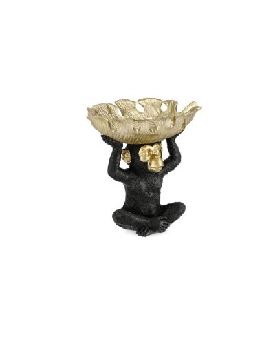 DECORAZIONE SCIMMIA 0183098 NERO/ORO 25X21X24CM