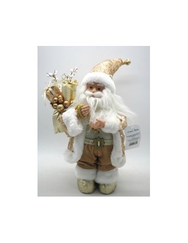 BABBO NATALE IN PIEDI H35CM CON CARILLON VESTE ORO su TreG Ingrosso