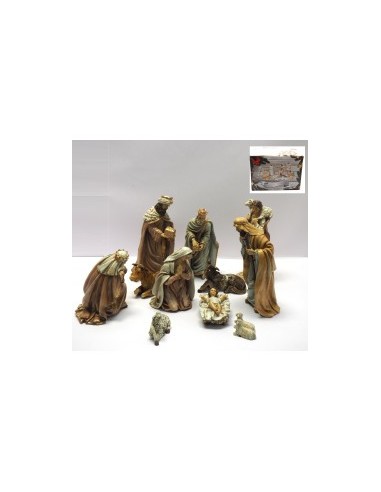 SET 11 PERSONAGGI PRESEPE H29/14X11CM COLORE TENUE su TreG Ingrosso