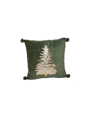 CUSCINO VERDE DEC.ALBERO 45X45CM COTONE