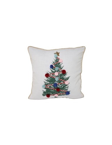 CUSCINO BIANCO DEC.ALBERO 45X45CM COTONE