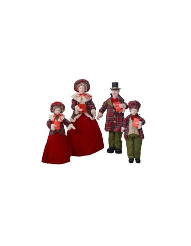 SET 4PZ FAMIGLIA NATALIZIA 70CM ROSSO SCOZZESE su TreG Ingrosso