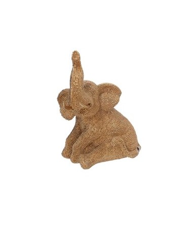 STATUA RESINA ELEFANTE ORO 14X9X20CM