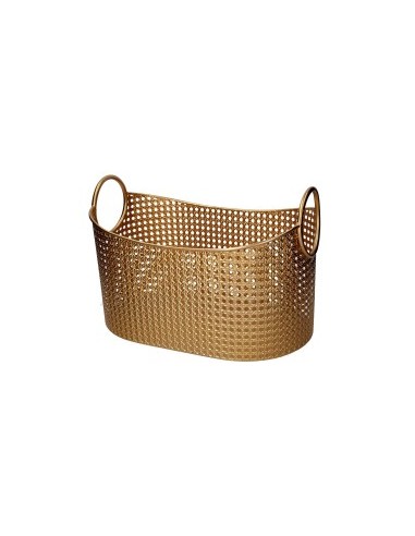 CESTA 2 MIS METALLO RETE ORO 46,5X30X30CM