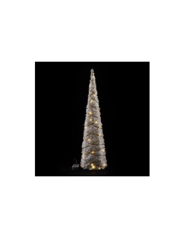 ALBERO CONO 80X20CM BIANCO/ORO 40 LUCI LED