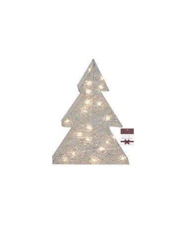 ALBERELLO TINSEL BIANCO CON LUCI 36X26X6CM