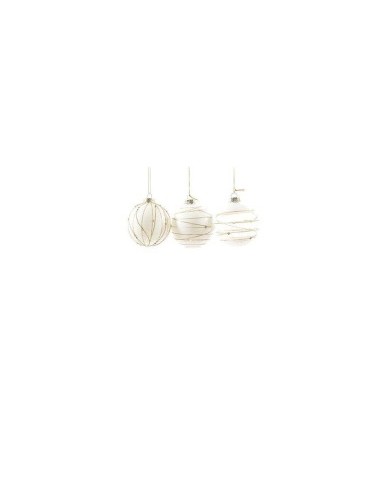 SFERA GOLD BIANCO/ORO 8CM VETRO ASSORTITO su TreG Ingrosso