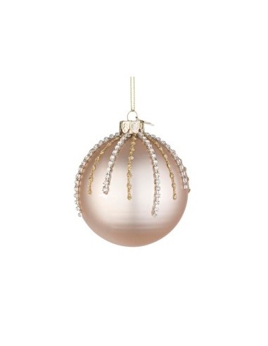 SFERA FIREWORK VETRO 8CM CHAMPAGNE su TreG Ingrosso