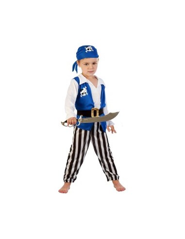 COSTUME 61391.3-4 PIRATA BLU CON SPADA 3/4 ANNI