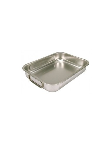 TEGLIA DA FORNO IN ACCIAIO INOX QUADRATA 32X32 CM STEEL PAN su TreG...