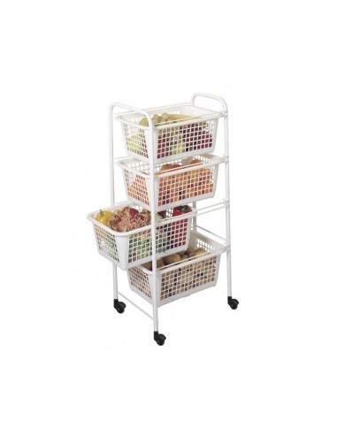 CARRELLO PORTAFRUTTA 4 CESTI 38X30X83CM METALTEX su TreG Ingrosso