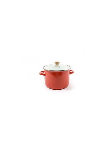 PENTOLA 02603 SMALTO ROSSO 24CM CON COPERCHIO su TreG Ingrosso