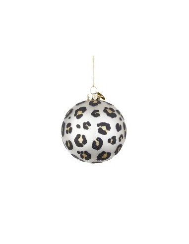 SFERA VETRO 8CM WILDLIFE MACULATO SILVER su TreG Ingrosso