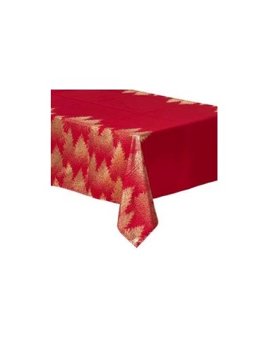 TOVAGLIA 183851 ROSSO/ORO 140X240CM DEC ALBERI su TreG Ingrosso