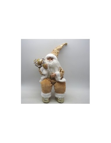 BABBO NATALE SEDUTO H35CM CON CARILLON VESTE ORO su TreG Ingrosso