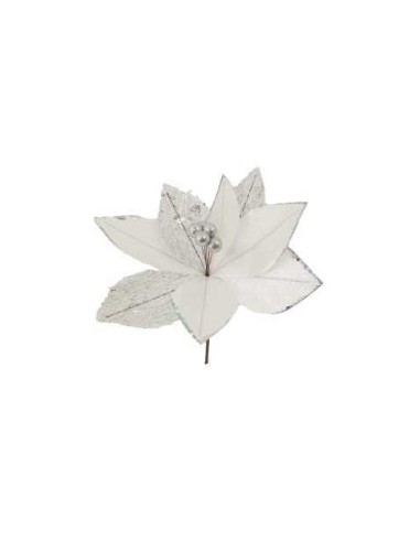 FIORE TESSUTO BIANCO 27X26,5CM su TreG Ingrosso