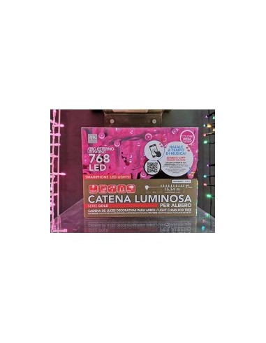 SERIE LUMINOSA CATENA 768 LED ROSA 69426 su TreG Ingrosso