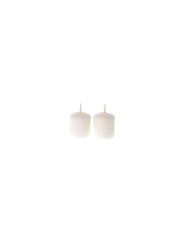 COPPIA CANDELE PILLAR LUCIDE 5X4CM BIANCO su TreG Ingrosso