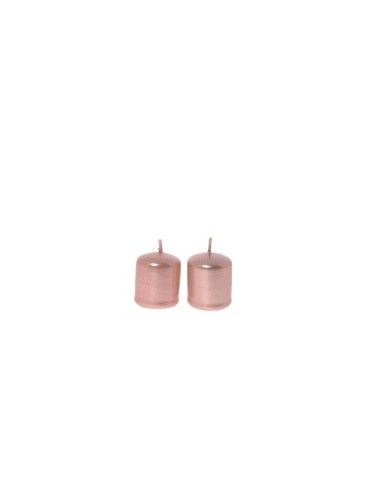 COPPIA CANDELE PILLAR LUCIDE ROSE GOLD 5X4CM su TreG Ingrosso