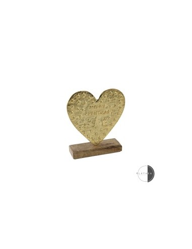 CUORE ORO CON BASE H16CM METALLO su TreG Ingrosso