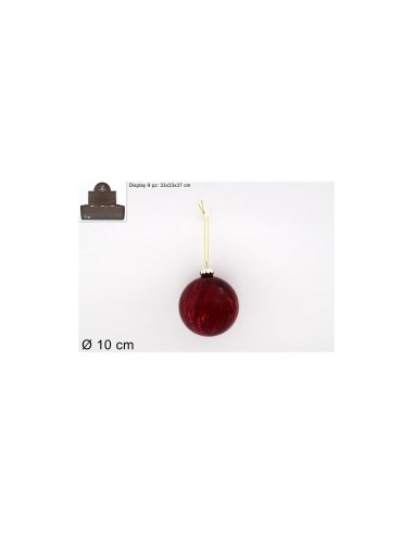 SFERA 969591 VETRO 10CM MARMORIZZATA ROSSA su TreG Ingrosso