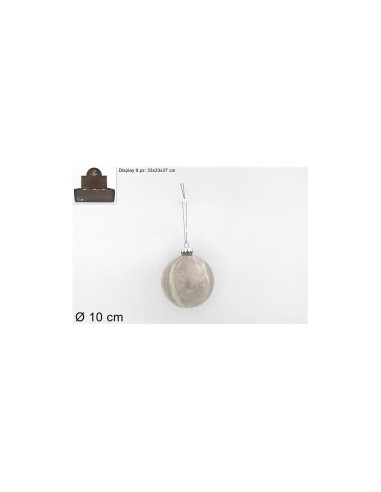 SFERA 969652 VETRO 10CM MARMORIZZATA SILVER su TreG Ingrosso