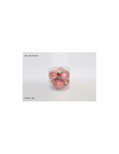 CONF 6 SFERE 82048 ROSA ANTICO 10CM VETRO (0498) su TreG Ingrosso