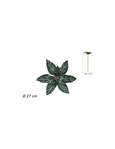 STELO FIORE NATALIZIO VELLUTO 50 CM VERDE TGL19863-GR su TreG Ingrosso