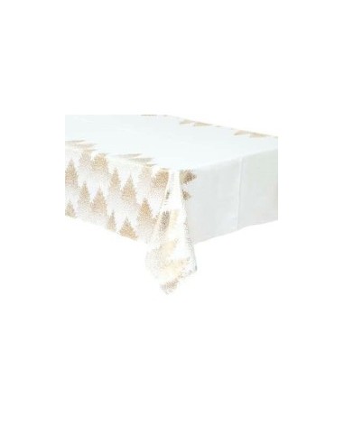 TOVAGLIA 183856 BIANCO/ORO 140X360CM DEC ALBERI su TreG Ingrosso