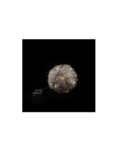 SFERA 81373 BIANCO/ORO 20CM CON 30 LUCI LED