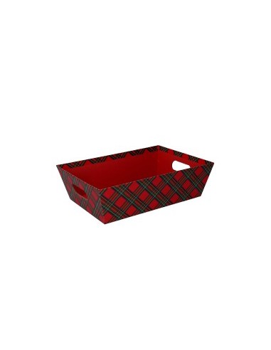 CESTA 938180 CARTONE ROSSO SCOZZESE 38X27X7CM