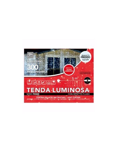 TENDA 300 LED COLORE BIANCO CON FLASH PROLUNGABILE DA ESTERNO 5XH.1...