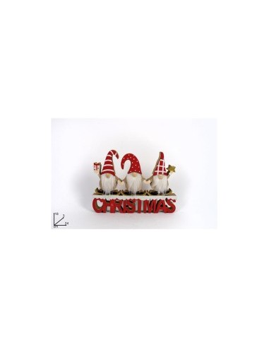 DECORAZIONE GNOMI DI NATALE SCRITTA CHRISTMAS LEGNO su TreG Ingrosso