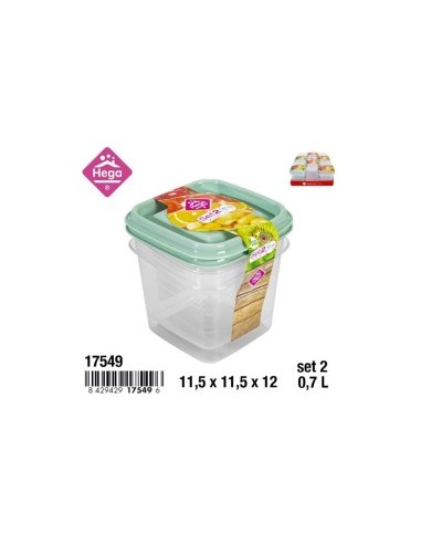 SET 2 CONTENITORI 17549 QUADRATO 0,7LT