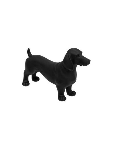 FIGURA CANE 200837 BASSOTTO NERO 40X12X25CM RESINA