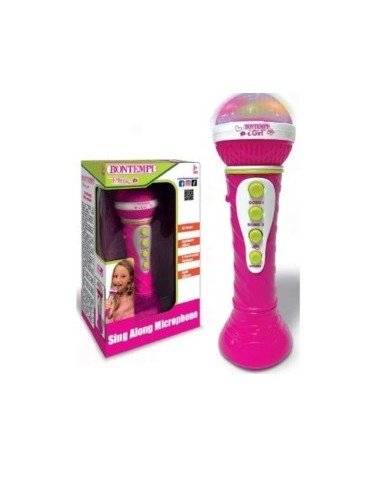 MICROFONO ROSA 412072 KARAOKE CON EFFETTI LUMINOSI