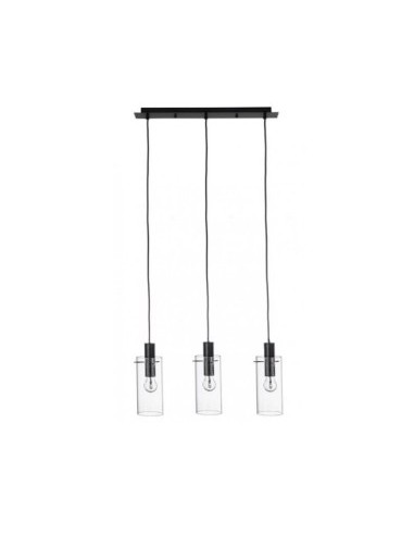 LAMPADARIO 0827368 3LUCI AGLOW RETT TRASP/NERO