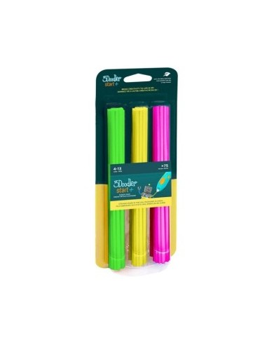 3Doodler Star Set 75 Ricariche Neon Glow, ricariche penna 3D, filamenti fluorescenti, set ricariche 3Doodler