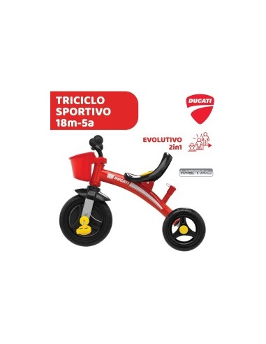 Chicco Triciclo U-GO Ducati - Triciclo Sportivo con Manico Telescopico e Sicurezza Avanzata