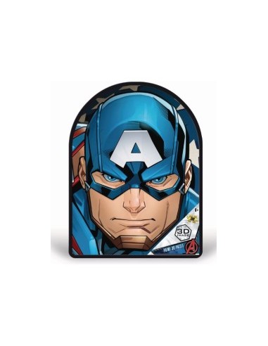 Puzzle 3D Latta Captain America, 300 Pezzi, Effetto Lenticolare, Marvel Avengers, Cofanetto in Latta